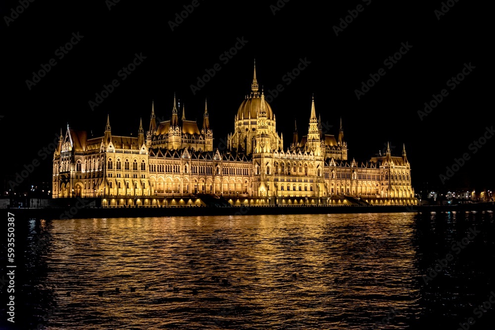 Hungarian Parliament Building at night