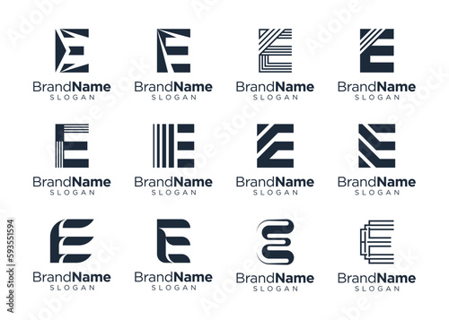 Letter E logo design for various types of businesses and company. Luxury and elegant Letter E