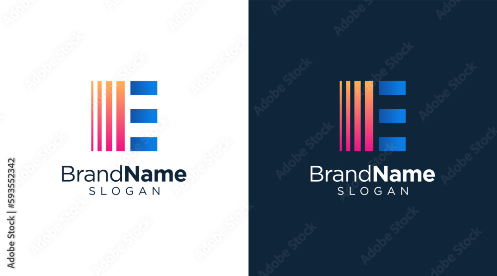 Fototapeta premium Letter E logo design for various types of businesses and company