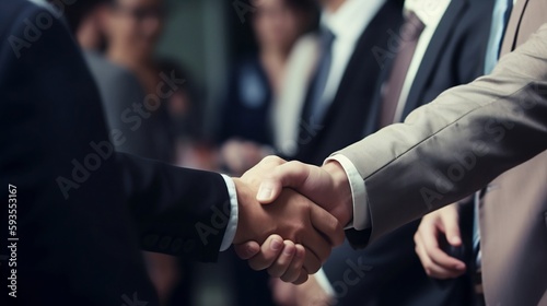 Successful business partnership sealed with a handshake - Generative ai