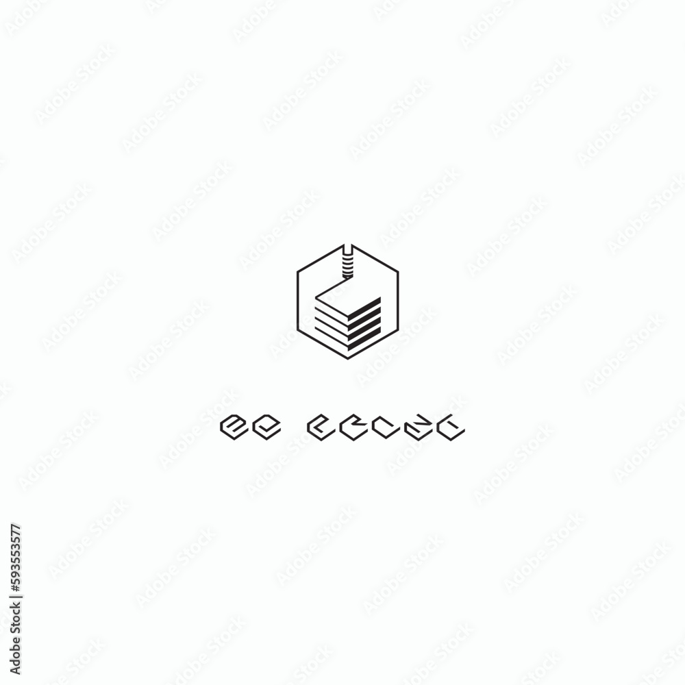 Vector Logo for 3d printing. Printing in three dimensional. Vector Logo for 3d printing. Printing in three dimensional.