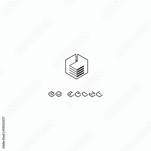Vector Logo for 3d printing. Printing in three dimensional.
