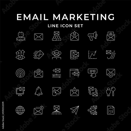 Set line icons of email marketing