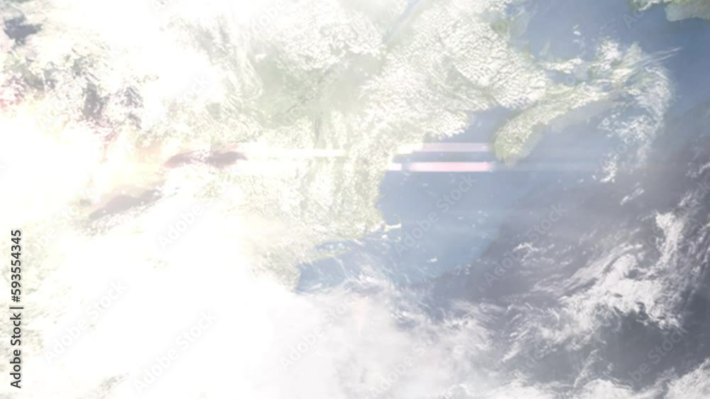 Earth zoom in from outer space to city. Zooming on Tepic, Nayarit