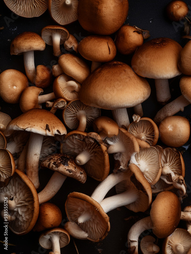 mushrooms on a table