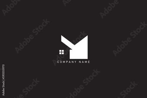 M and real Estate logo design 