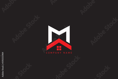 M and real Estate logo design 