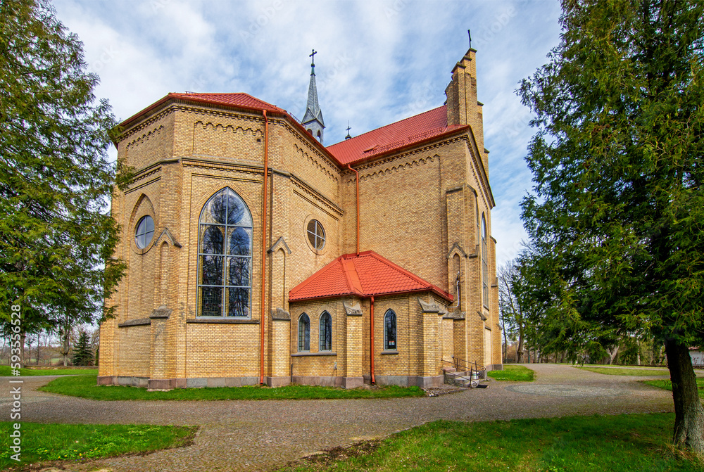 Built in 1912 in the neo-Gothic style, the Roman Catholic church of St. Anne in Krynki, Podlasie, Poland. Built in 1912 in the neo-Gothic style, the Roman Catholic church of St. Anne in Krynki, Podlasie, Poland.