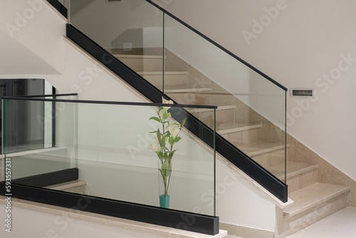 Принти на полотні Interior of hall with staircases