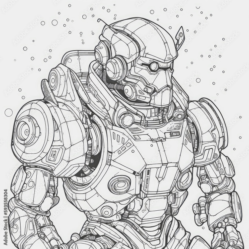 Adult Coloring Pages Robots, Factories, Animals, Women, and Cake AI ...