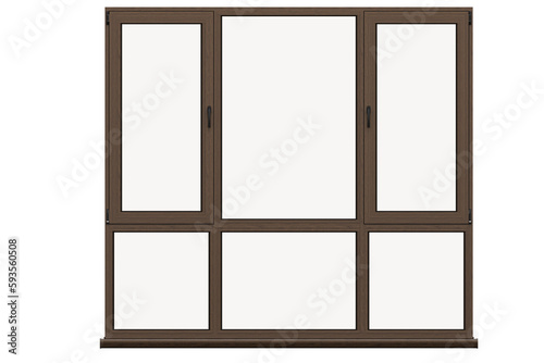 windows in the interior isolated on transparent background  3D illustration  cg render 