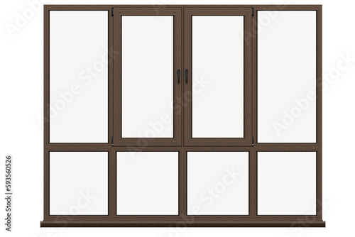 windows in the interior isolated on transparent background  3D illustration  cg render 