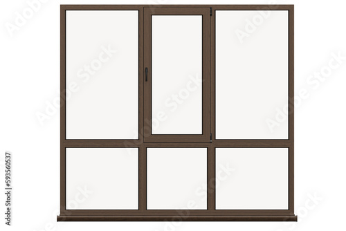 windows in the interior isolated on transparent background  3D illustration  cg render 