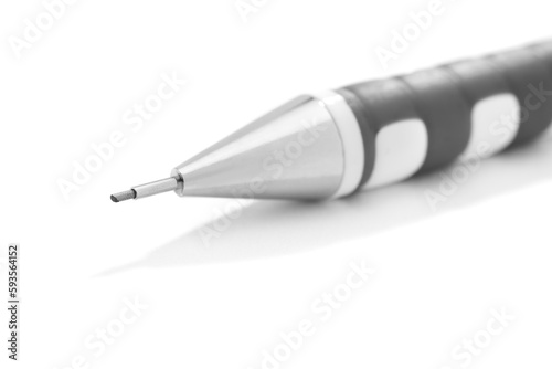 Close-up mechanical pencil isolated on white background    photo