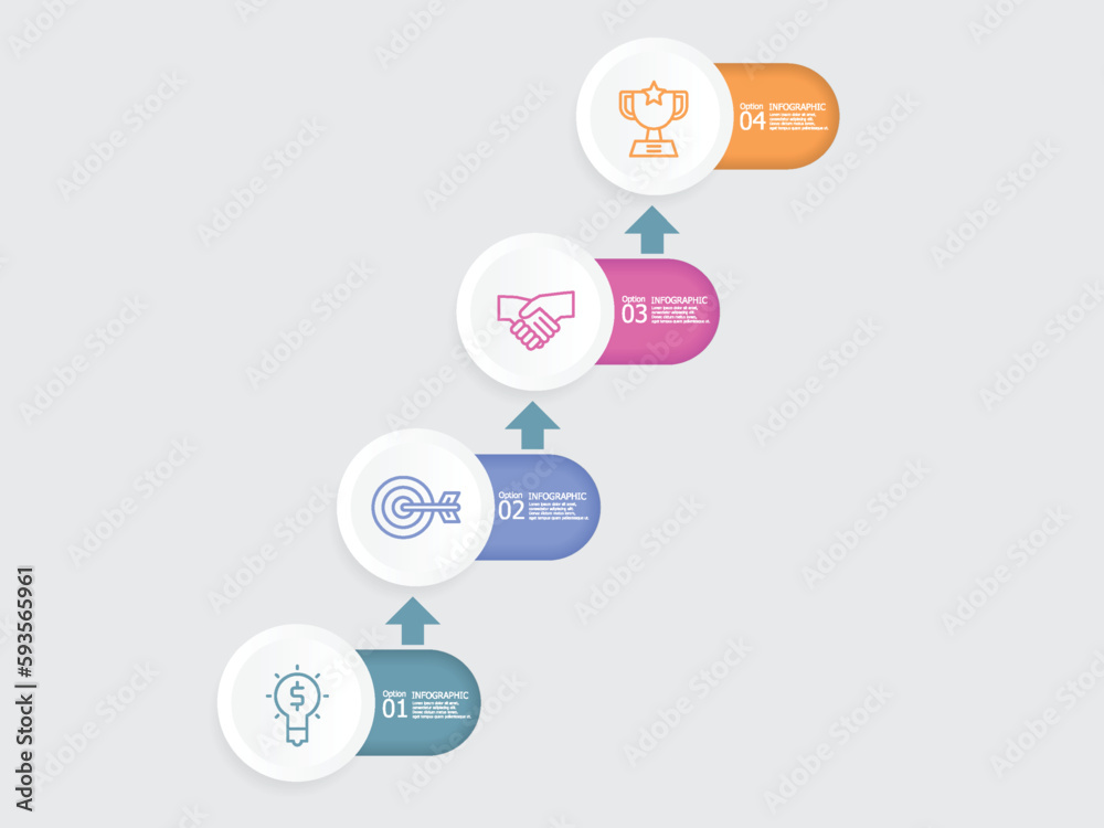 Obraz premium horizontal steps timeline infographic element report background with business line icon 4 steps