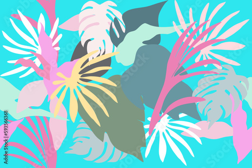 Flower watercolor art background vector. Wallpaper design with floral paint brush line art. leaves and flowers nature design for cover, wall art, invitation, fabric, poster, canvas print.