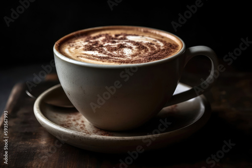 Reishi Mushroom Tea Latte With Almond Milk. Generative AI photo