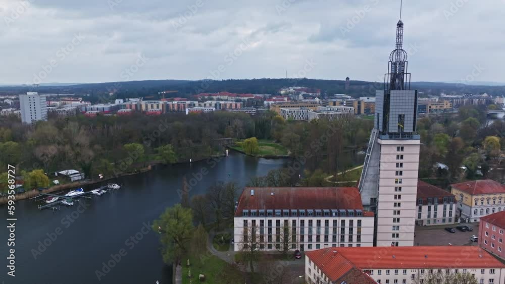 Drone shot of Residence Heilig-Geist-Park in northern city center of Potsdam , Germany Drone shot of Residence Heilig-Geist-Park in northern city center of Potsdam , Germany