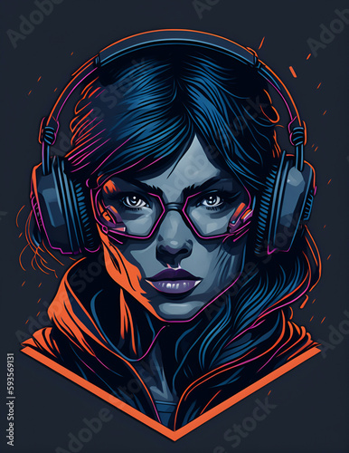 фотография supergirl with headphones, create with generative Ai