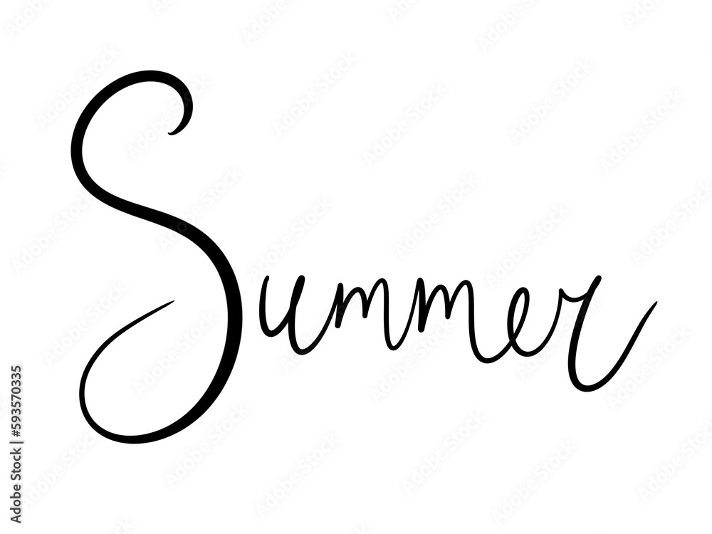 simple design element inscription hand style seasons of the year summer copybook for calendar ballet journal