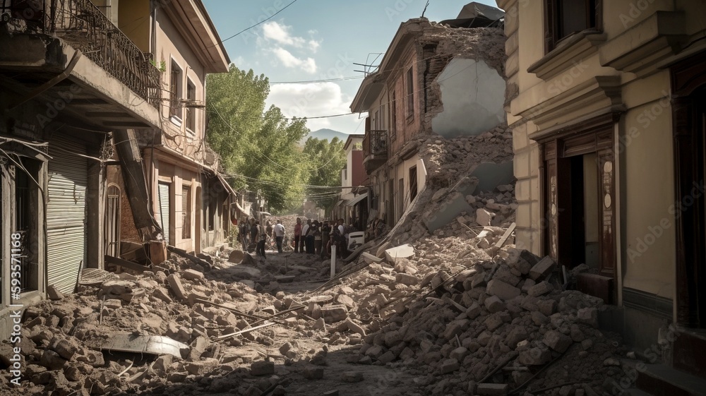 Devastation of city buildings after an earthquake generative ai Devastation of city buildings after an earthquake generative ai