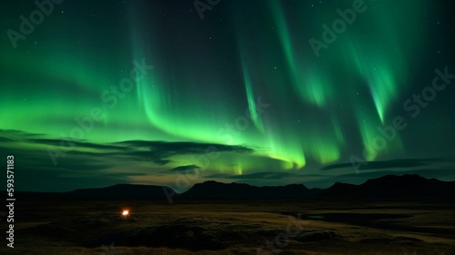 northern lights in the sky over scandinavia generative ai