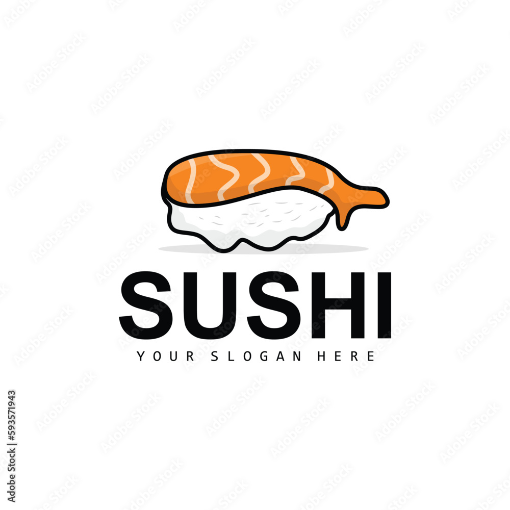 Sushi Logo, Japanese Food Sushi Seafood Vector, Japanese Cuisine Product Brand Design, Template Icon Sushi Logo, Japanese Food Sushi Seafood Vector, Japanese Cuisine Product Brand Design, Template Icon