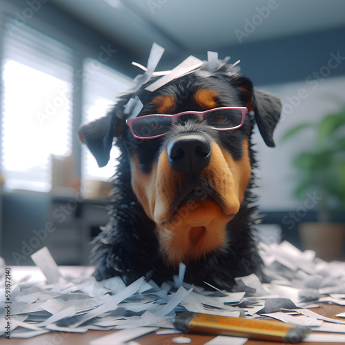 rottweiler at the office 