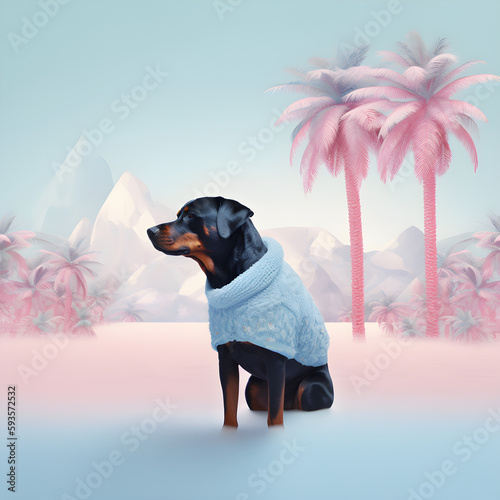 Rottweiler looking cute