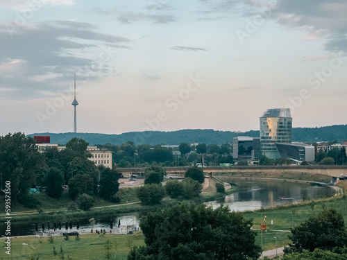 Vilnius. View of Neris River, TV tower and a part of the business part of the cityVilnius. View of Neris River, TV tower and a part of the business part of the city