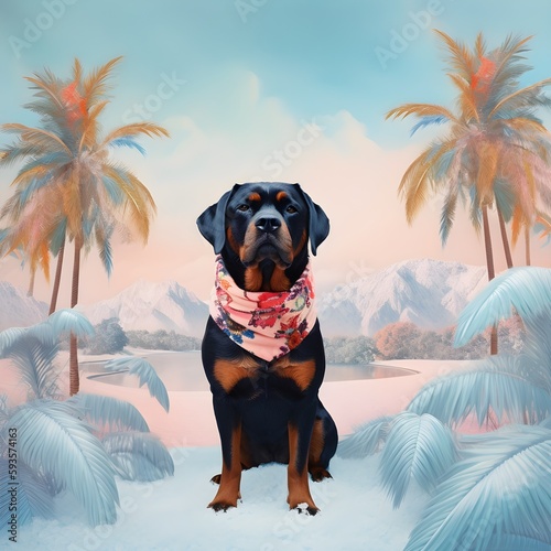 Rottweiler looking cute