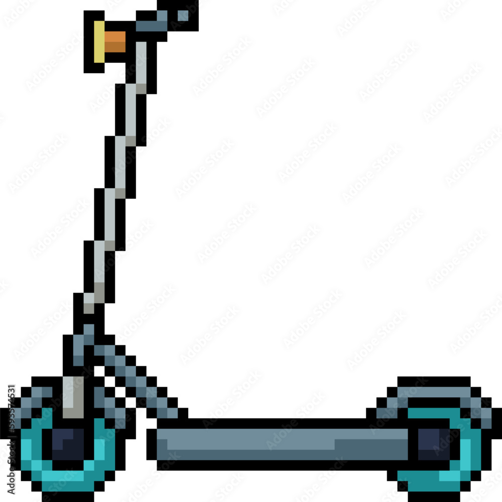pixel art kid scooter side
