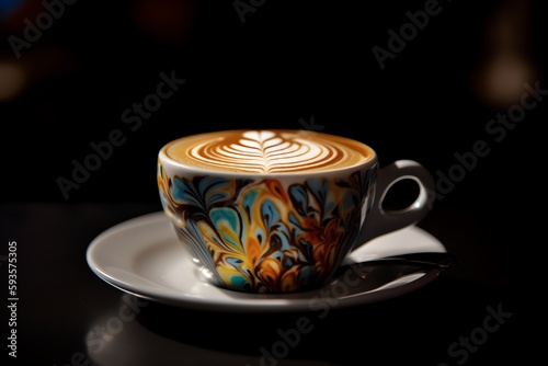 Artful cappuccino. Generative AI