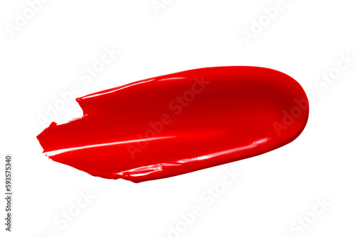 Smear of lipstick, lip gloss, paint, red. Isolated PNG