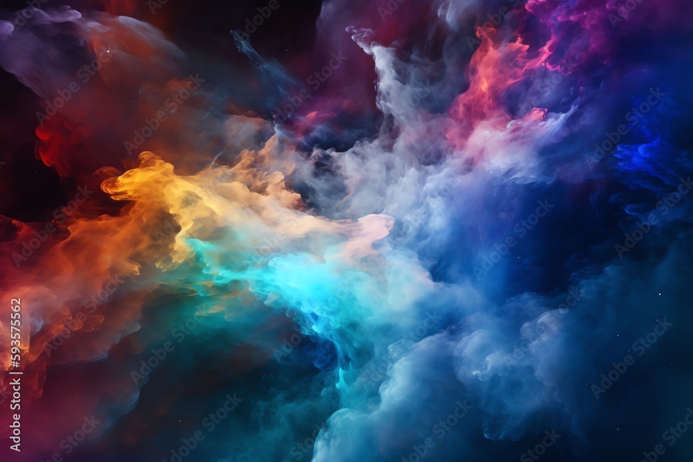 Colorful galaxy cloud nebula in the universe, wallpaper. Generative AI Colorful galaxy cloud nebula in the universe, wallpaper. Generative AI