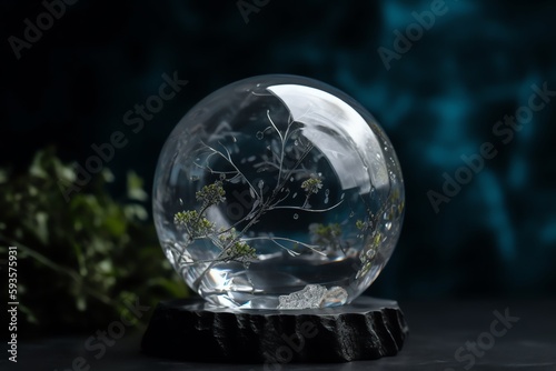 Glass globe for World Environment and Earth Day. Generative AI