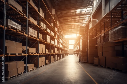 Industrial and logistics warehouse companies. Generative AI © Pixel Matrix