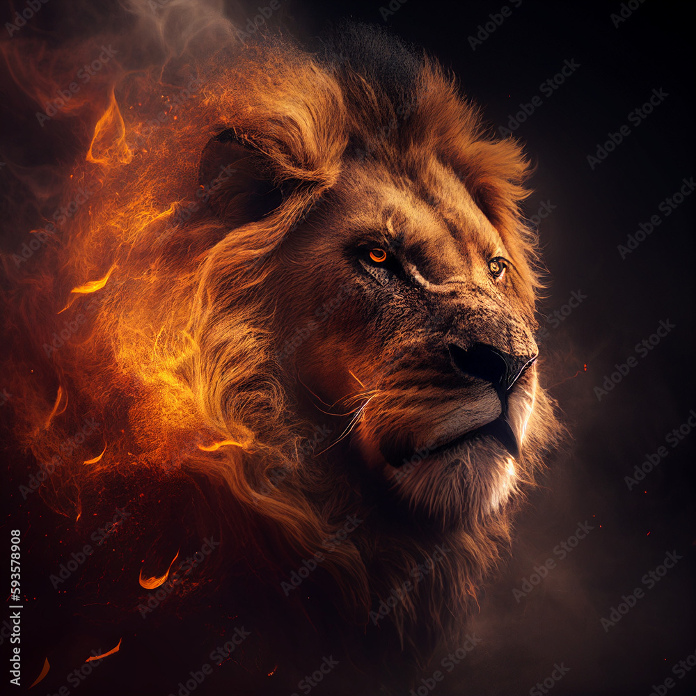 Naklejka premium portrait of a lion