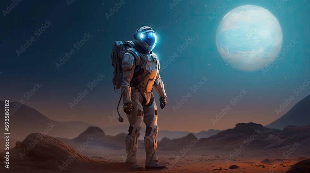 Astronaut in space suit Generative AI Astronaut in space suit Generative AI