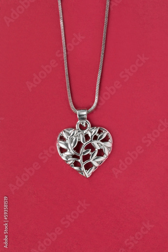 Silver heart necklace