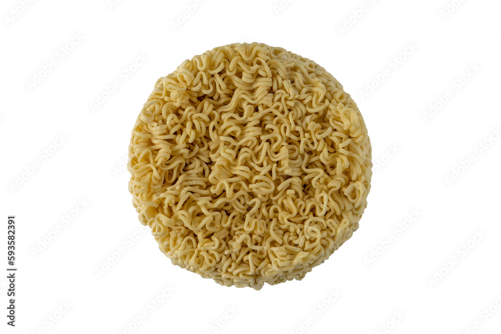 Instant vermicelli in a plate on white Instant vermicelli in a plate on white