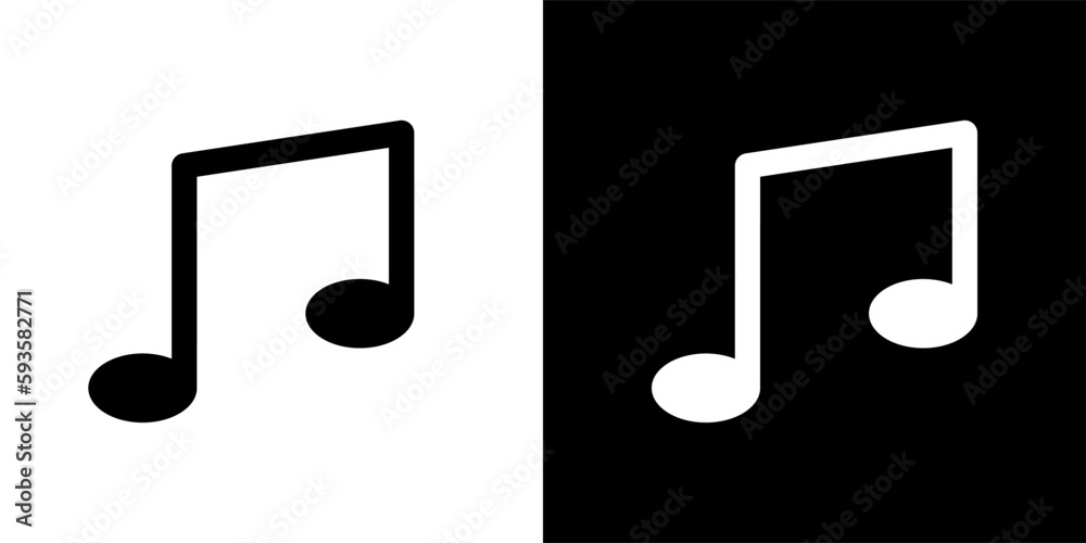 Music notes sign. Musical symbol for web design. Music notes flat style vector illustration. Music notes sign. Musical symbol for web design. Music notes flat style vector illustration.