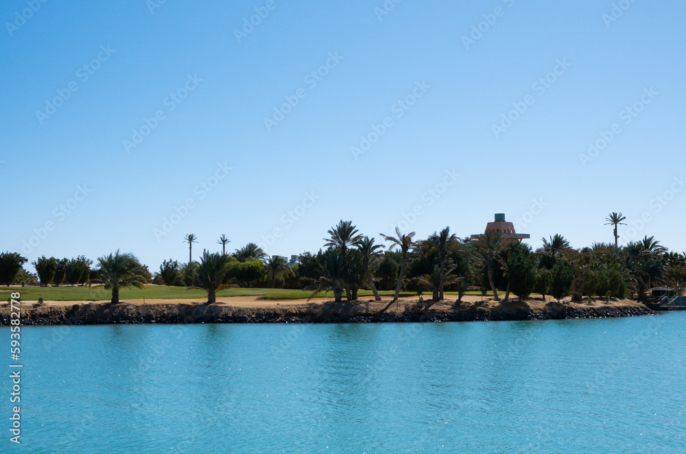 Golf club and fields in El Gouna, Red Sea, Egypt, Africa