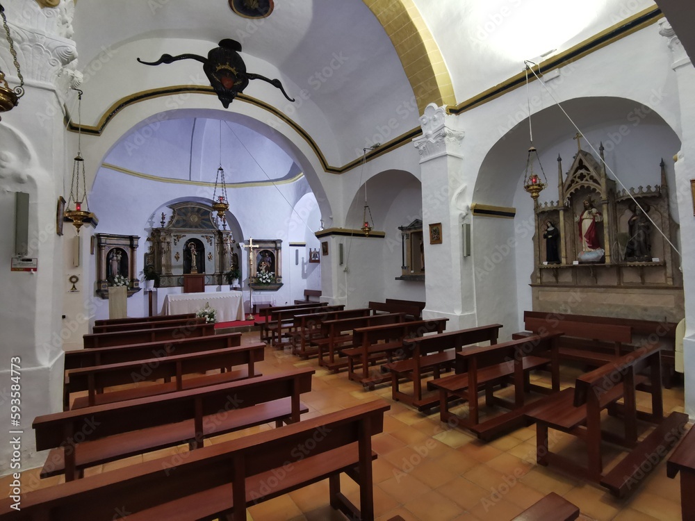 interior of a church in Ibiza, Spain