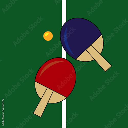 ping pong racket and ball - world table tennis day