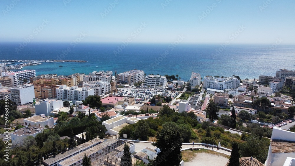 view of the city Santa Eularia in Ibiza