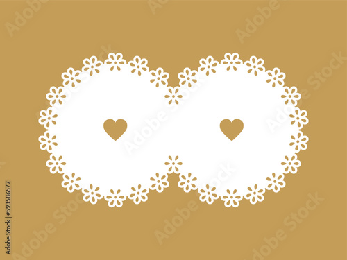 Cut out lace border stencil. Vintage decorative edging pattern design. paper lace edge craft border.