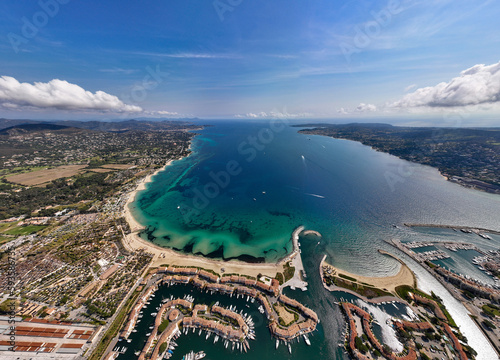 Drone flight over Grimaud in the Bay of Saint Tropez photo