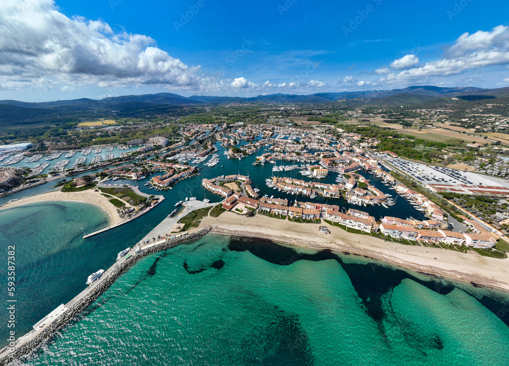 Drone flight over Grimaud in the Bay of Saint Tropez