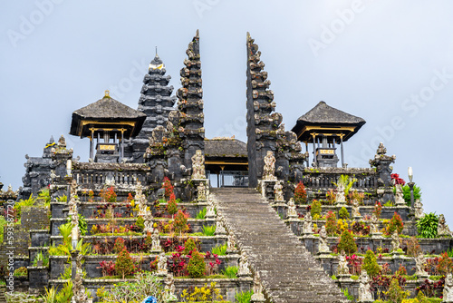 views of pura besakih complex in bali, indonesia photo